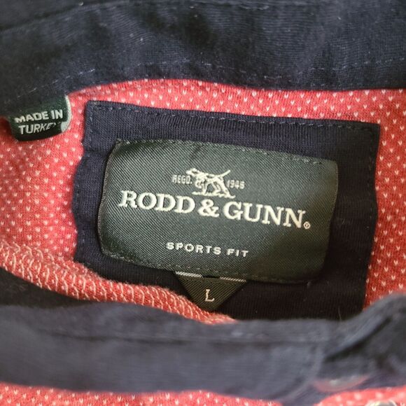 RODD & GUNN Polo Shirt Men's Large L New Haven Sports Fit Short Sleeves Red Blue - Picture 4 of 11